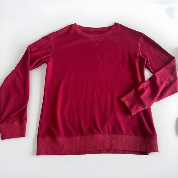 Womens Small Crewneck Sweater Burgundy Simple Minimalist Stockholm Style - Picture 1 of 10